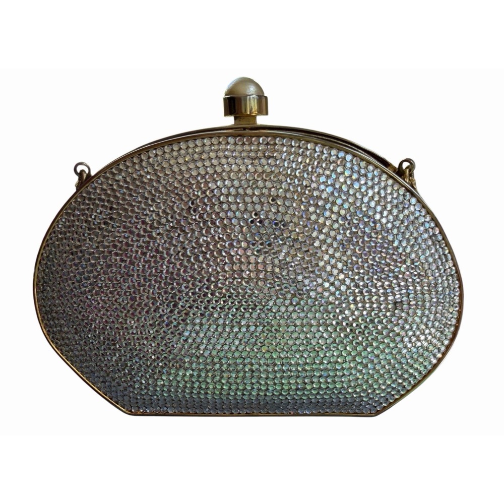 Vintage Judith Leiber Swarovski Crystal Minaudiere Clutch Bag  80'/90's  AS-IS